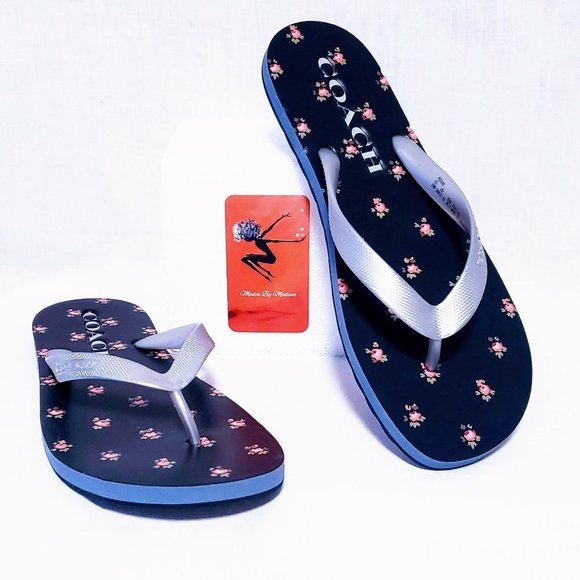 🆕Auth Coach Floral Print Zak Flip Flops, size 5/6 - Picture 2 of 8